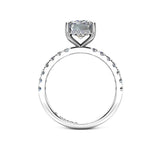 CHELSEA - Emerald cut Engagement Ring with Diamond Shoulders in Platinum - HEERA DIAMONDS