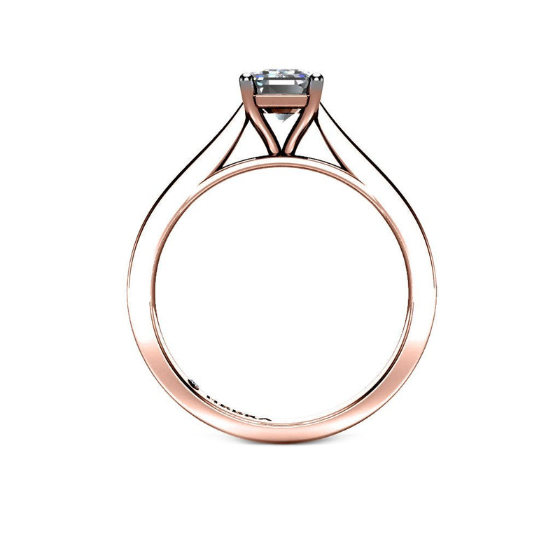 JORJA - Emerald Cut Solitaire Engagement Ring in Rose Gold - HEERA DIAMONDS
