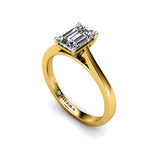 JORJA - Emerald Cut Solitaire Engagement Ring in Yellow Gold - HEERA DIAMONDS