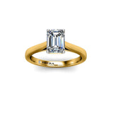 JORJA - Emerald Cut Solitaire Engagement Ring in Yellow Gold - HEERA DIAMONDS