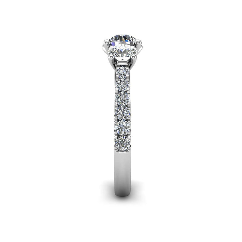 SPRING - Round Brilliant Trilogy Engagement Ring in Platinum - HEERA DIAMONDS