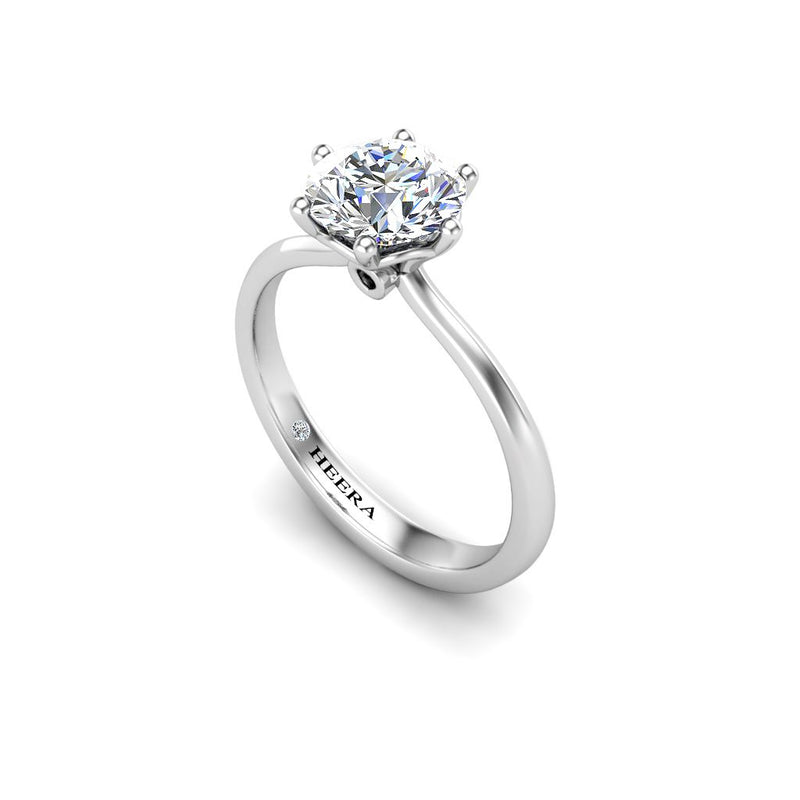 DAMARIS - Round Brilliant Solitaire Engagement Ring in Platinum - HEERA DIAMONDS