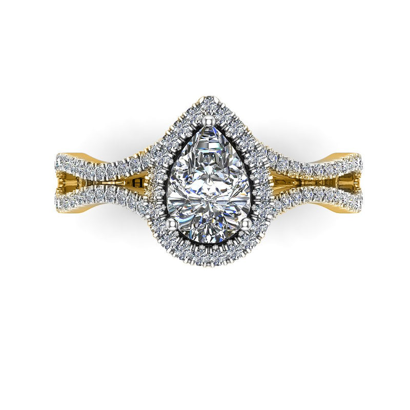 HELENA - Pear Engagement Ring in Yellow Gold - HEERA DIAMONDS