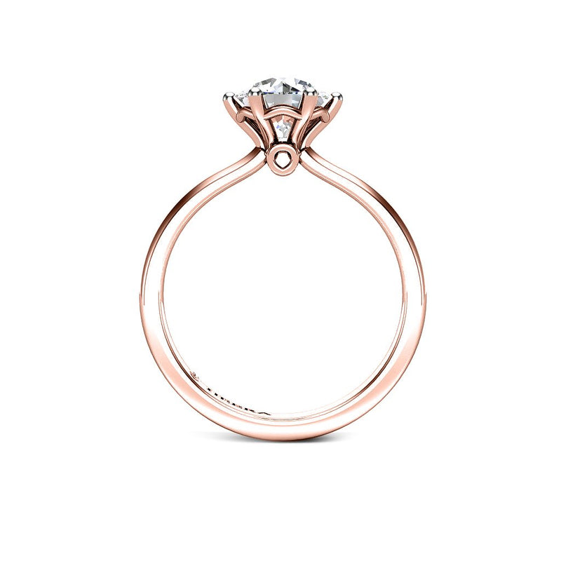 DAMARIS - Round Brilliant Solitaire Engagement Ring in Rose Gold - HEERA DIAMONDS