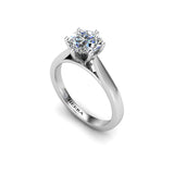 JORDAN - Round Brilliant 6 Claw Solitaire Engagement Ring in Platinum - HEERA DIAMONDS