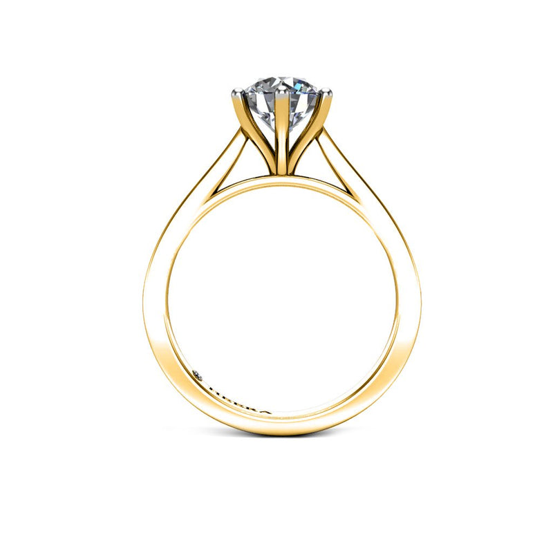 JORDAN - Round Brilliant 6 Claw Solitaire Engagement Ring in Yellow Gold - HEERA DIAMONDS