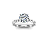 NADIRA - Round Brilliant twined Solitaire Engagement Ring in Platinum - HEERA DIAMONDS