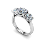 GREEN - Round Brilliant Trilogy Ring in Platinum - HEERA DIAMONDS