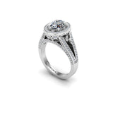 LUCIA - Oval Cut Halo Engagement Ring in Platinum - HEERA DIAMONDS