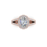 LUCIA - Oval Cut Halo Engagement Ring in Rose Gold - HEERA DIAMONDS