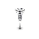 LUCIA - Oval Cut Halo Engagement Ring in Platinum - HEERA DIAMONDS