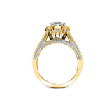 LUCIA - Oval Cut Halo Engagement Ring in Yellow Gold - HEERA DIAMONDS
