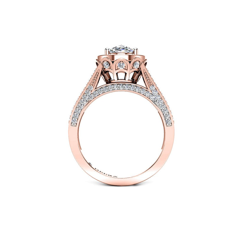 LUCIA - Oval Cut Halo Engagement Ring in Rose Gold - HEERA DIAMONDS