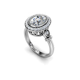 DIANA - Oval Cut Halo Engagement Ring in Platinum - HEERA DIAMONDS