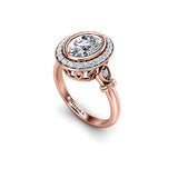 DIANA - Oval Cut Halo Engagement Ring in Rose Gold - HEERA DIAMONDS