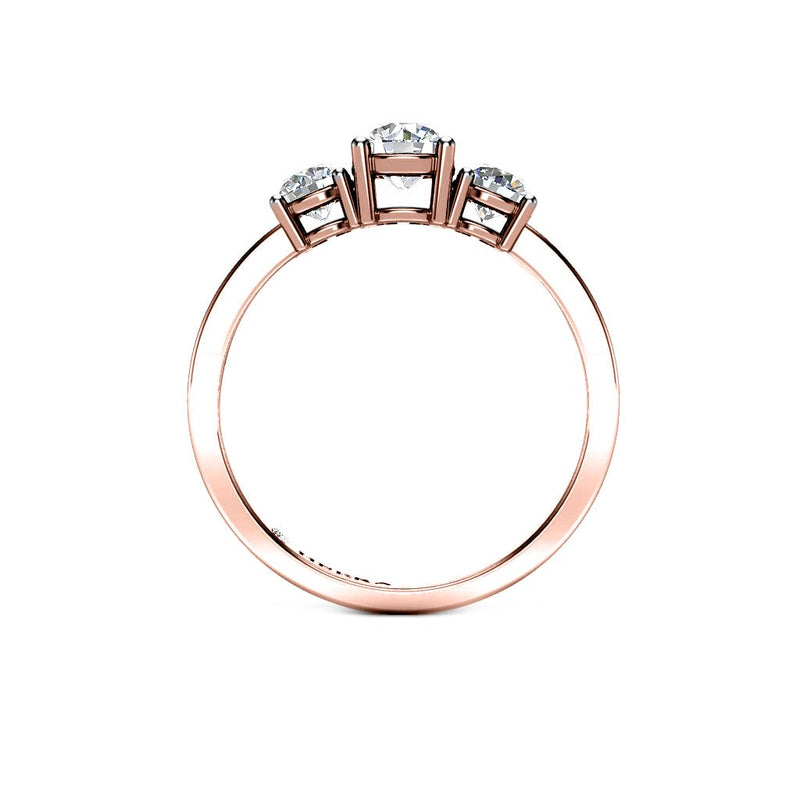 LAUREL - Round Brilliant Trilogy Engagement Ring in 18ct Rose Gold - HEERA DIAMONDS