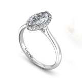JENAH - Marquise Cut Engagement Ring with Diamond Halo in Platinum - HEERA DIAMONDS