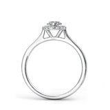 JENAH - Marquise Cut Engagement Ring with Diamond Halo in Platinum - HEERA DIAMONDS