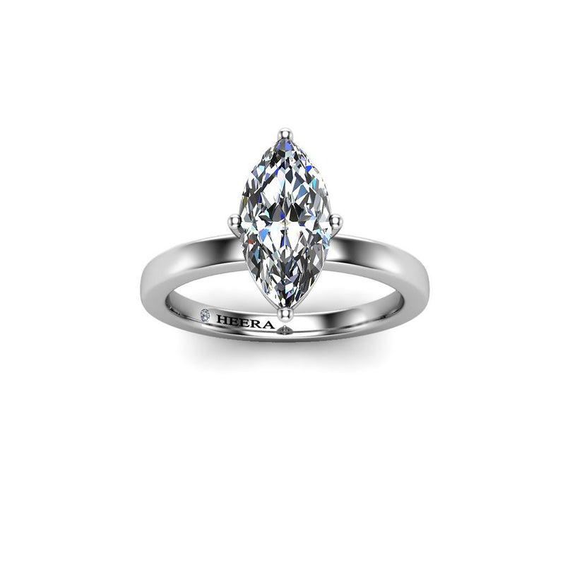 NINA - Marquise Cut Solitaire Engagement Ring in Platinum - HEERA DIAMONDS