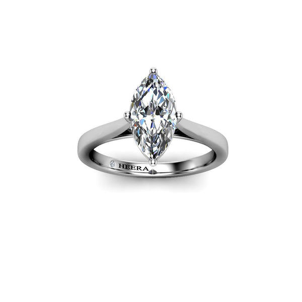 MELASIA - Marquise Cut Solitaire Engagement Ring in Platinum - HEERA DIAMONDS