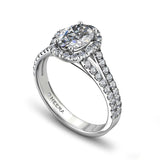 RENATA - Oval Cut Engagement Ring with Split Shoulders in Platinum - HEERA DIAMONDS