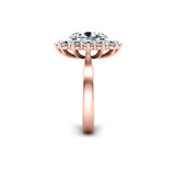 FLORENCIA - Oval Cut Engagement Ring with Flower Halo in Rose Gold - HEERA DIAMONDS