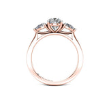 CARMINE - Oval Cut Trilogy Engagement Ring in 18ct Rose Gold - HEERA DIAMONDS