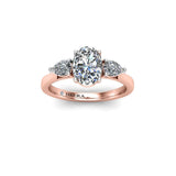 CARMINE - Oval Cut Trilogy Engagement Ring in 18ct Rose Gold - HEERA DIAMONDS