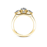 CARMINE - Oval Cut Trilogy Engagement Ring in 18ct Yellow Gold - HEERA DIAMONDS
