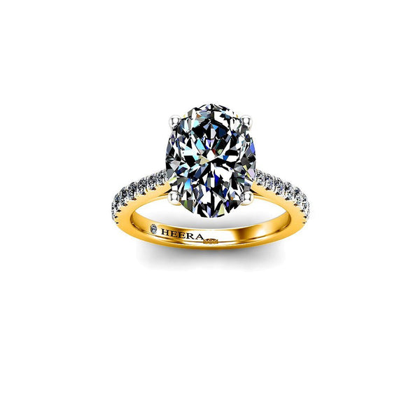 LOURDES - Oval Cut Solitaire Engagement Ring in Yellow Gold - HEERA DIAMONDS