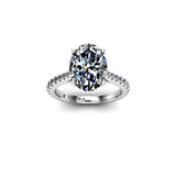 LOURDES - Oval Cut Solitaire Engagement Ring in Platinum - HEERA DIAMONDS