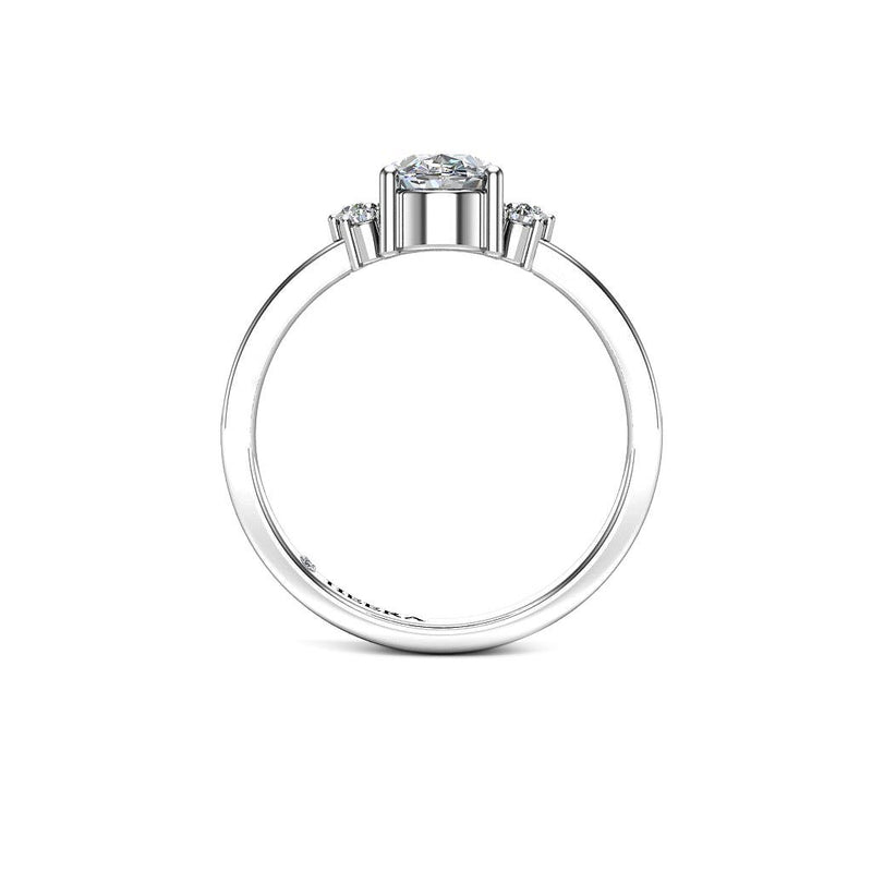 VERMILLION - Oval with side diamonds Engagement Ring in Platinum - HEERA DIAMONDS