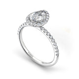 YUNAIDA - Pear Cut Halo Engagement Ring in Platinum - HEERA DIAMONDS