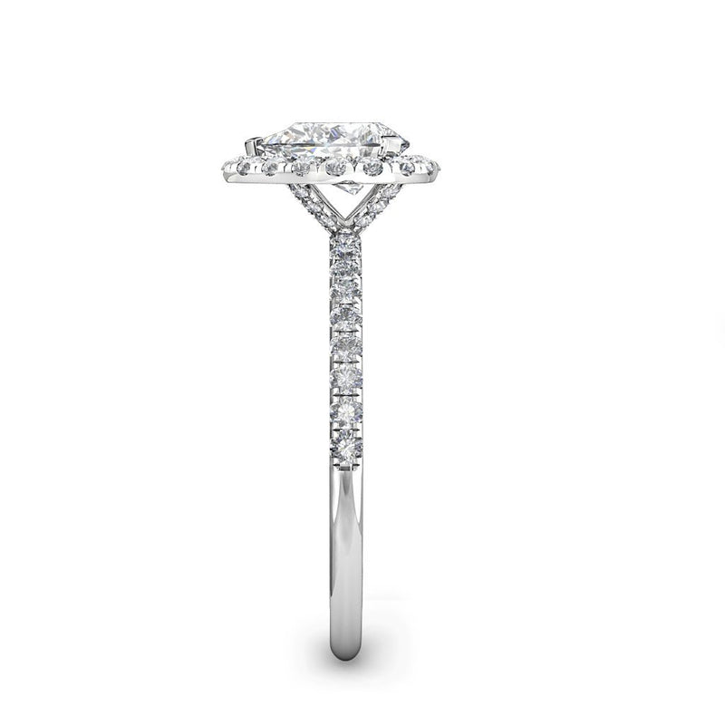 YUNAIDA - Pear Cut Halo Engagement Ring in Platinum - HEERA DIAMONDS