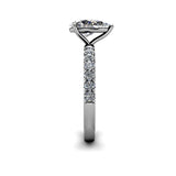 ROSA - Pear Cut Engagement Ring with Diamond Shoulders in Platinum - HEERA DIAMONDS