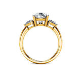 OCEAN - Pear Shape Trilogy Engagement Ring in Yellow Gold - HEERA DIAMONDS