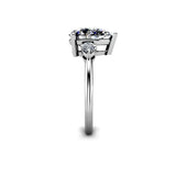OCEAN - Pear Shape Trilogy Engagement Ring in Platinum - HEERA DIAMONDS