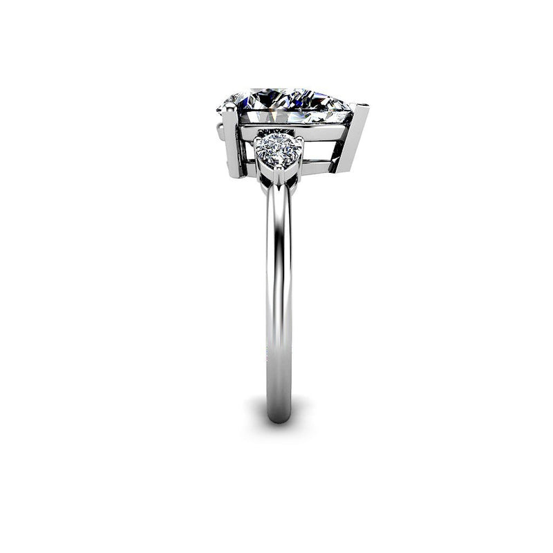 OCEAN - Pear Shape Trilogy Engagement Ring in Platinum - HEERA DIAMONDS