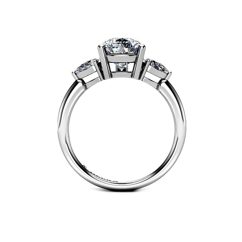 OCEAN - Pear Shape Trilogy Engagement Ring in Platinum - HEERA DIAMONDS