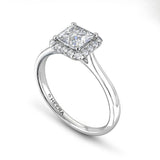 RUE - Princess Cut Halo Engagement Ring in Platinum - HEERA DIAMONDS