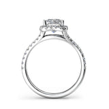 GENARA - Princess Cut Double Halo Engagement Ring with Split Shoulders in Platinum - HEERA DIAMONDS