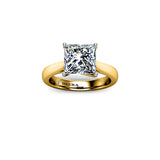 ADELAIDA - Princess Cut Solitaire Engagement Ring in Yellow Gold - HEERA DIAMONDS