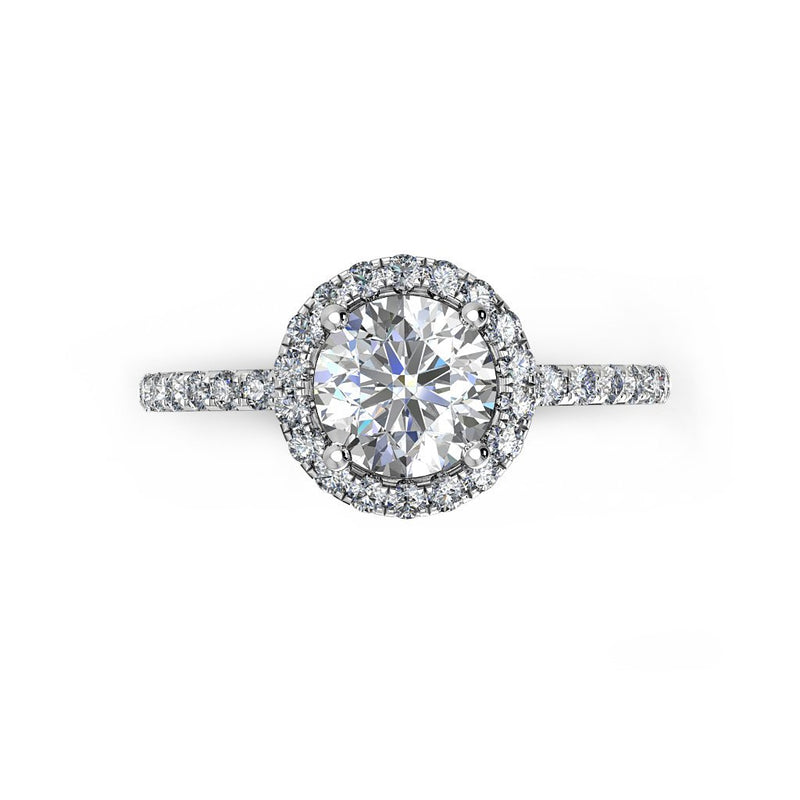 SUKAINA - Round Brilliant Halo Engagement Ring in Platinum - HEERA DIAMONDS