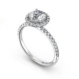 SUKAINA - Round Brilliant Halo Engagement Ring in Platinum - HEERA DIAMONDS