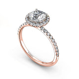 SUKAINA - Round Brilliant Halo Engagement Ring in Rose Gold - HEERA DIAMONDS