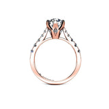 LEIRE - Round Brilliant Engagement Ring with Diamond Shoulders in Rose Gold - HEERA DIAMONDS