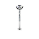 ZOE - Round Brilliant Engagement Ring with Fine Diamond Shoulders in Platinum - HEERA DIAMONDS