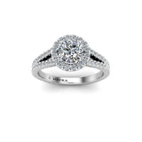 ERIKA - Round Brilliant Halo Engagement Ring in Platinum - HEERA DIAMONDS