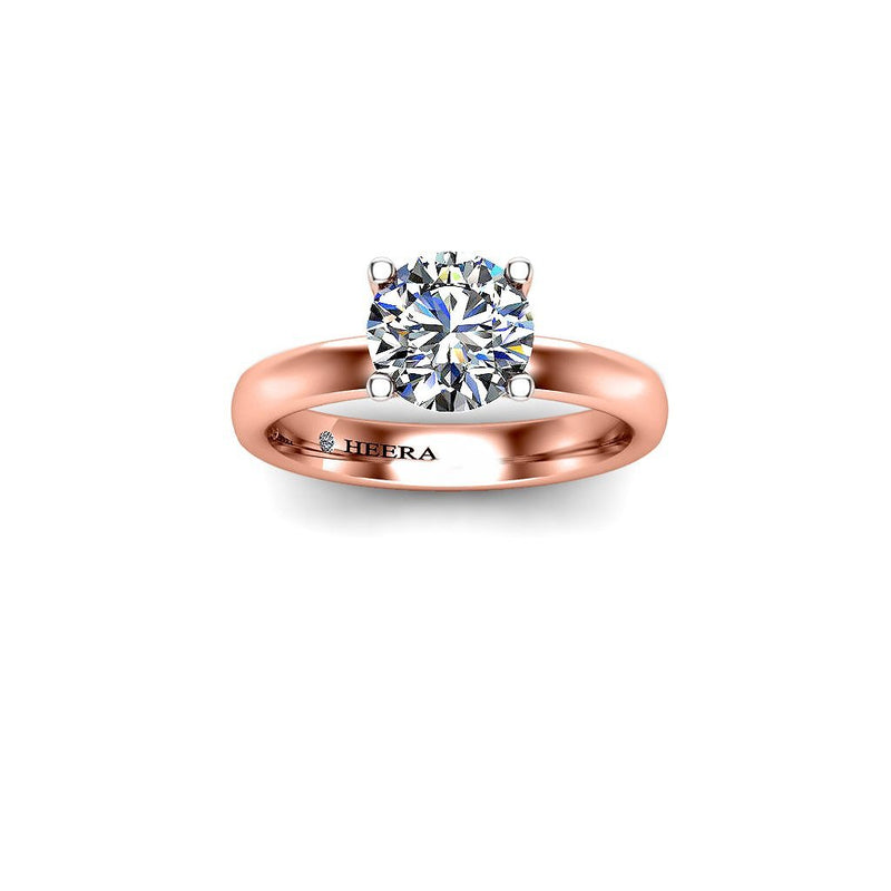 KEANNA - Round Brilliant Solitaire Engagement Ring in Rose Gold - HEERA DIAMONDS