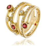 Ruby and Diamond Cocktail Ring - HEERA DIAMONDS